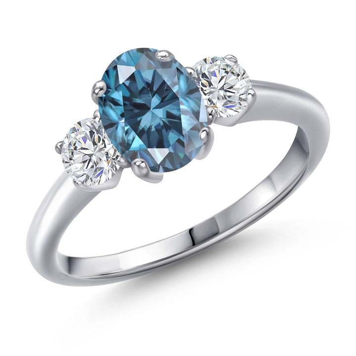 Persian Blue Moissanite - April_5_Ring in 925 Sterling Silver
