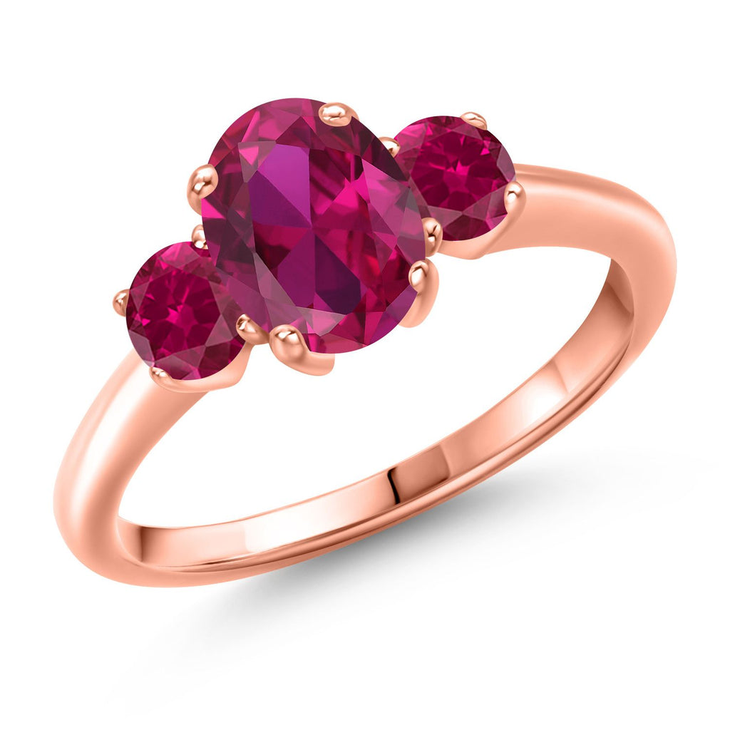 Created Ruby - July_7_Ring in 925 Rose Gold Plated Silver