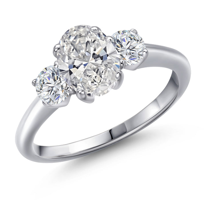 White Lab Grown Diamond - April_5_Ring in 925 Sterling Silver
