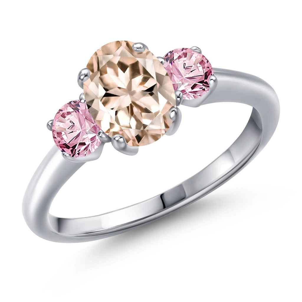 Morganite - October_8_Ring in 925 Sterling Silver