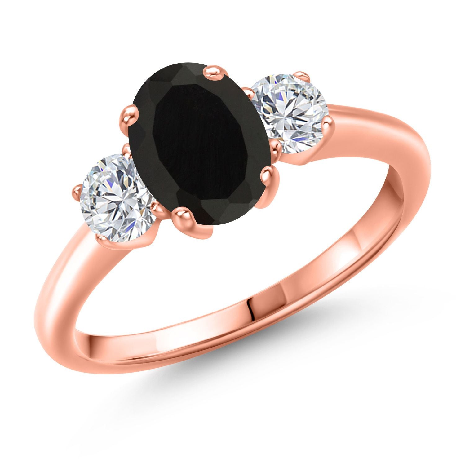 Onyx - December_9_Ring in 925 Rose Gold Plated Silver