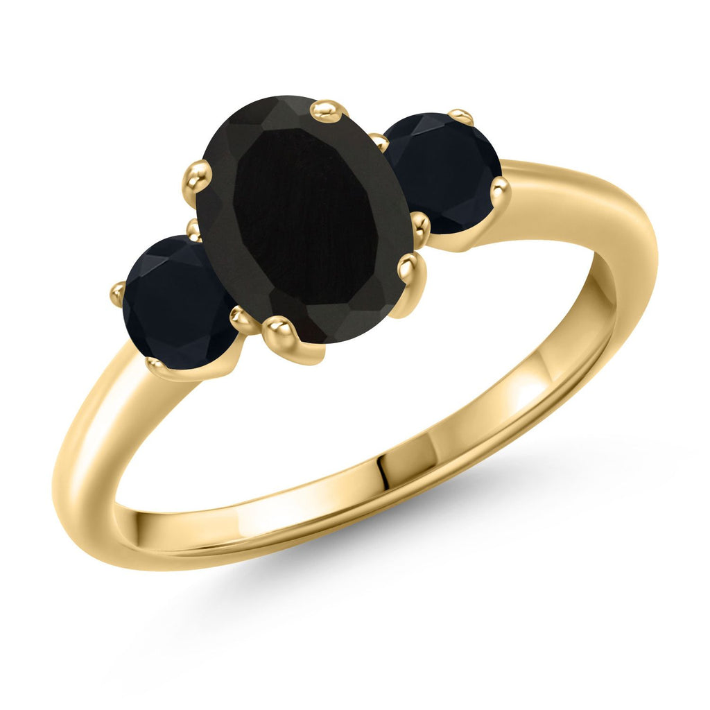 Onyx - December_6_Ring in 925 Yellow Gold Plated Silver