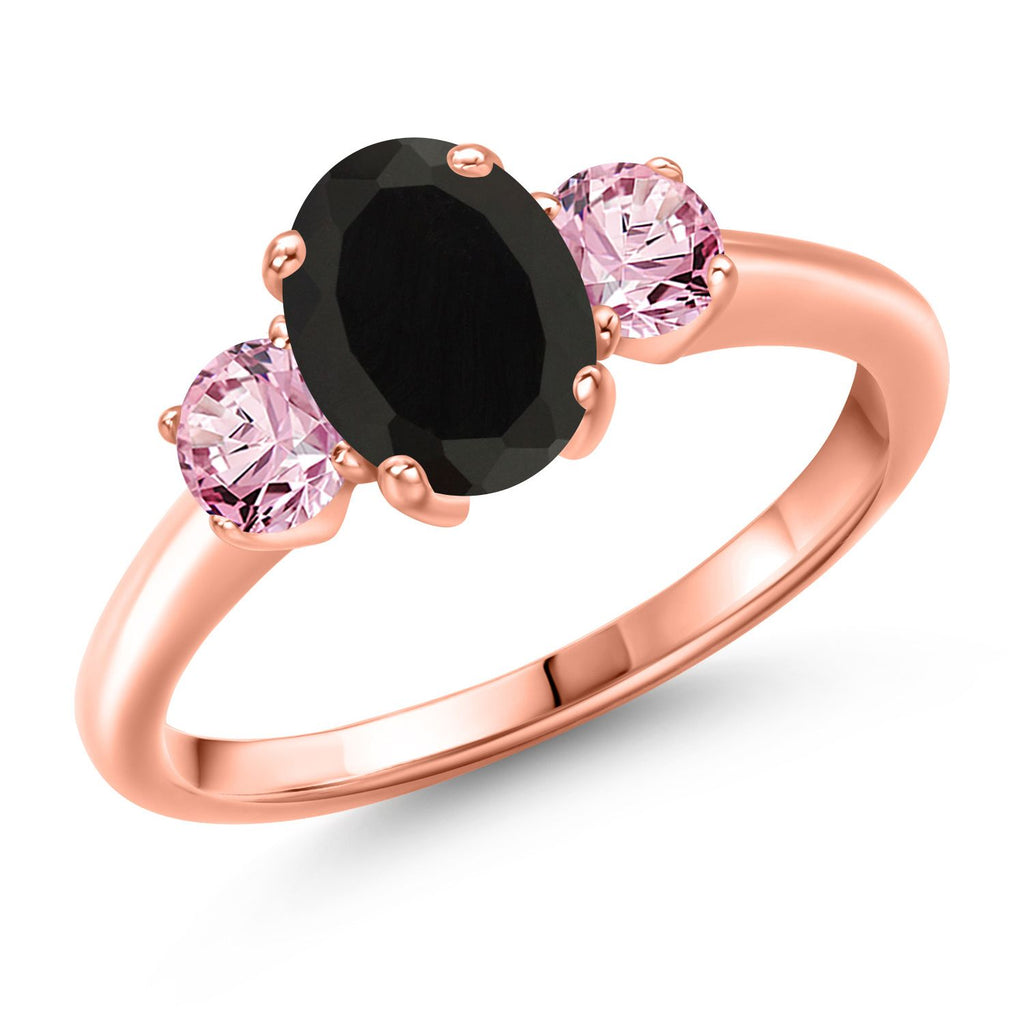 Onyx - December_7_Ring in 925 Rose Gold Plated Silver