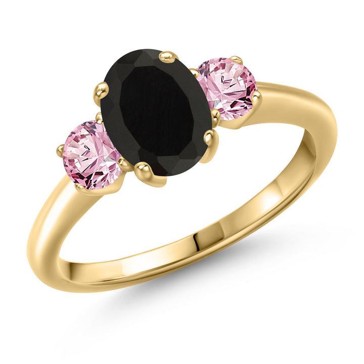 Onyx - December_5_Ring in 925 Yellow Gold Plated Silver