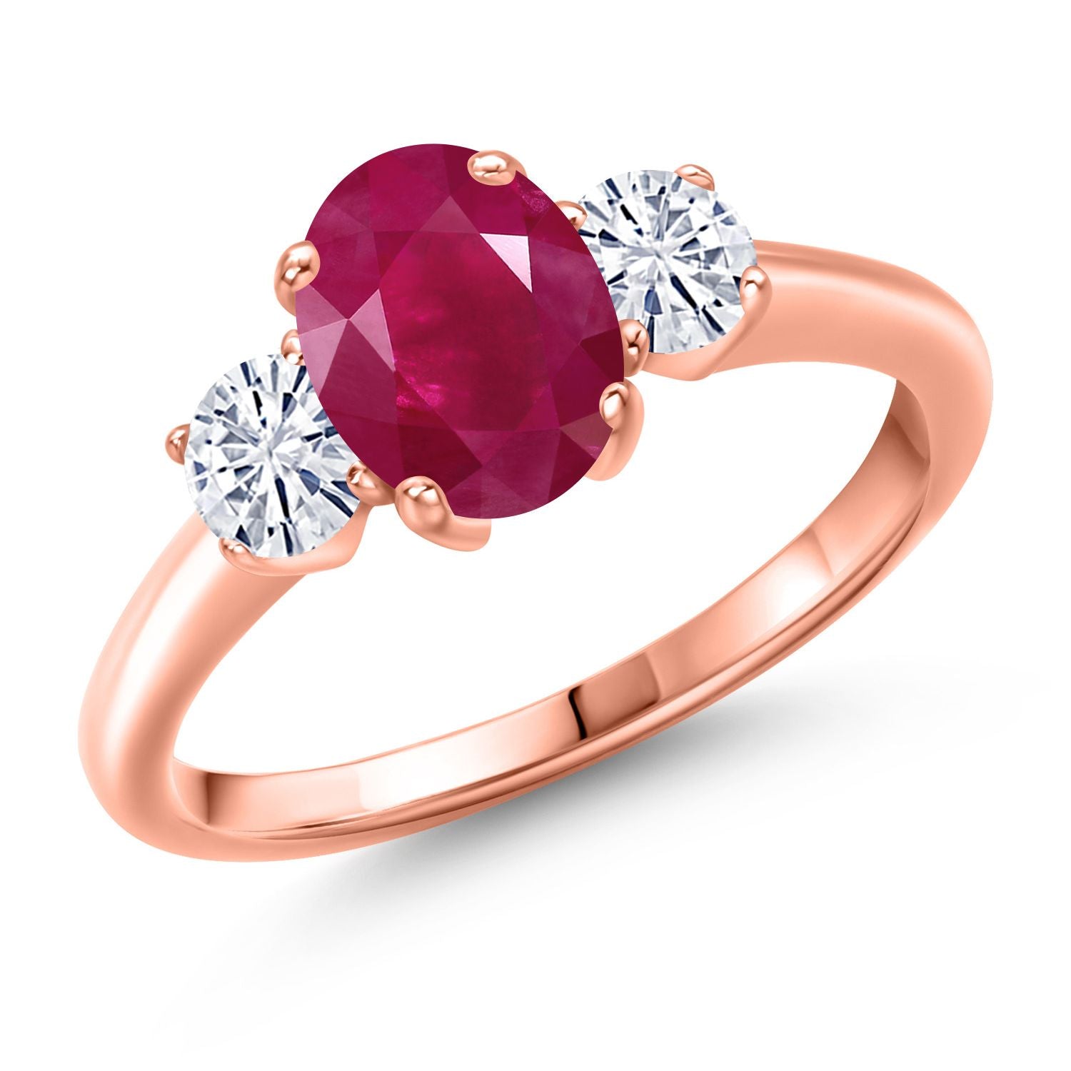 Ruby - July_6_Ring in 925 Rose Gold Plated Silver