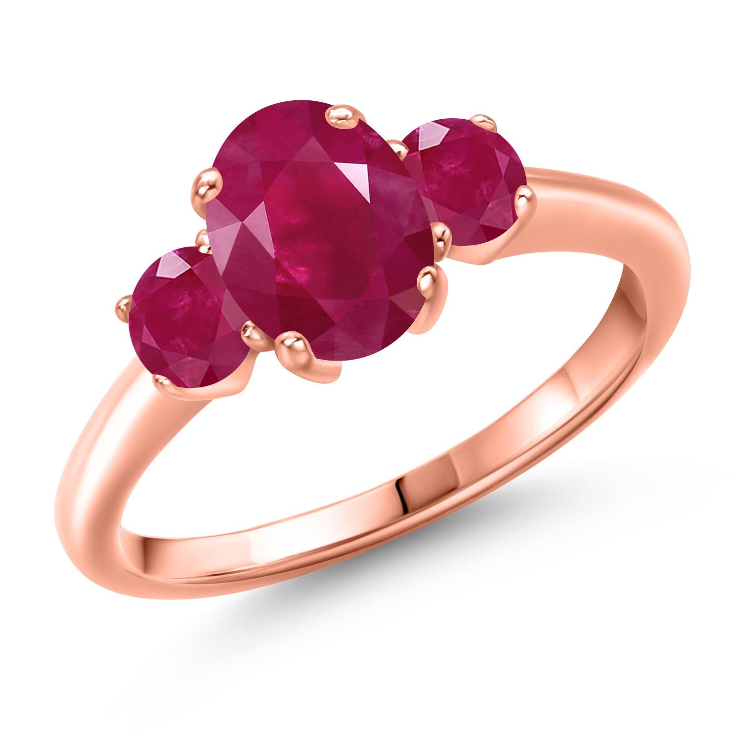 Ruby - July_5_Ring in 925 Rose Gold Plated Silver