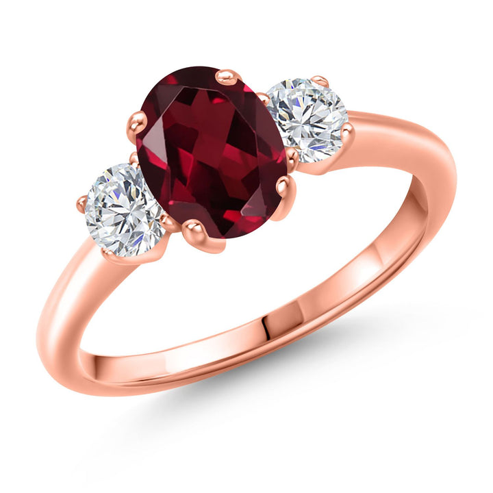 Rhodolite Garnet_9_Ring in 925 Rose Gold Plated Silver