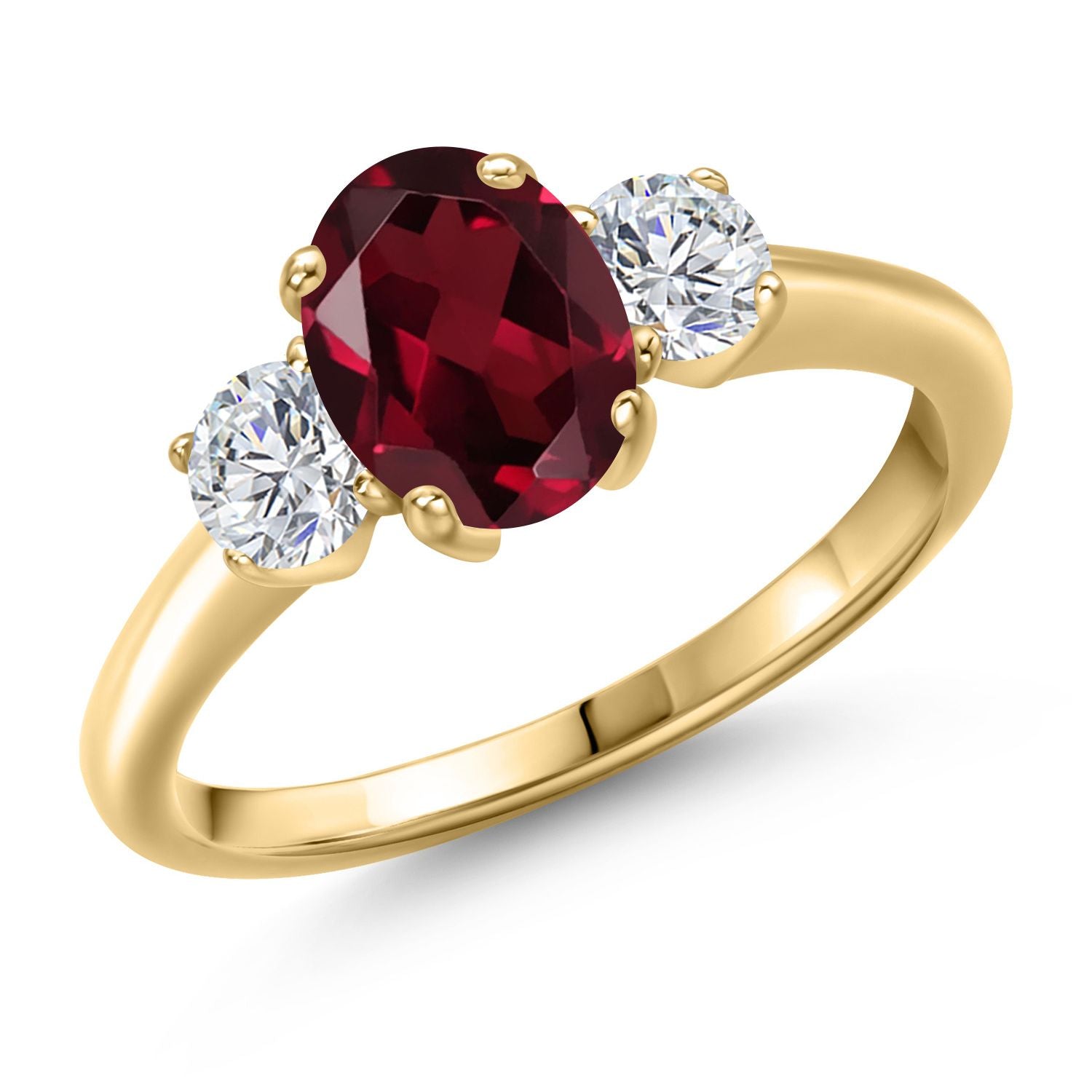 Rhodolite Garnet_8_Ring in 925 Yellow Gold Plated Silver