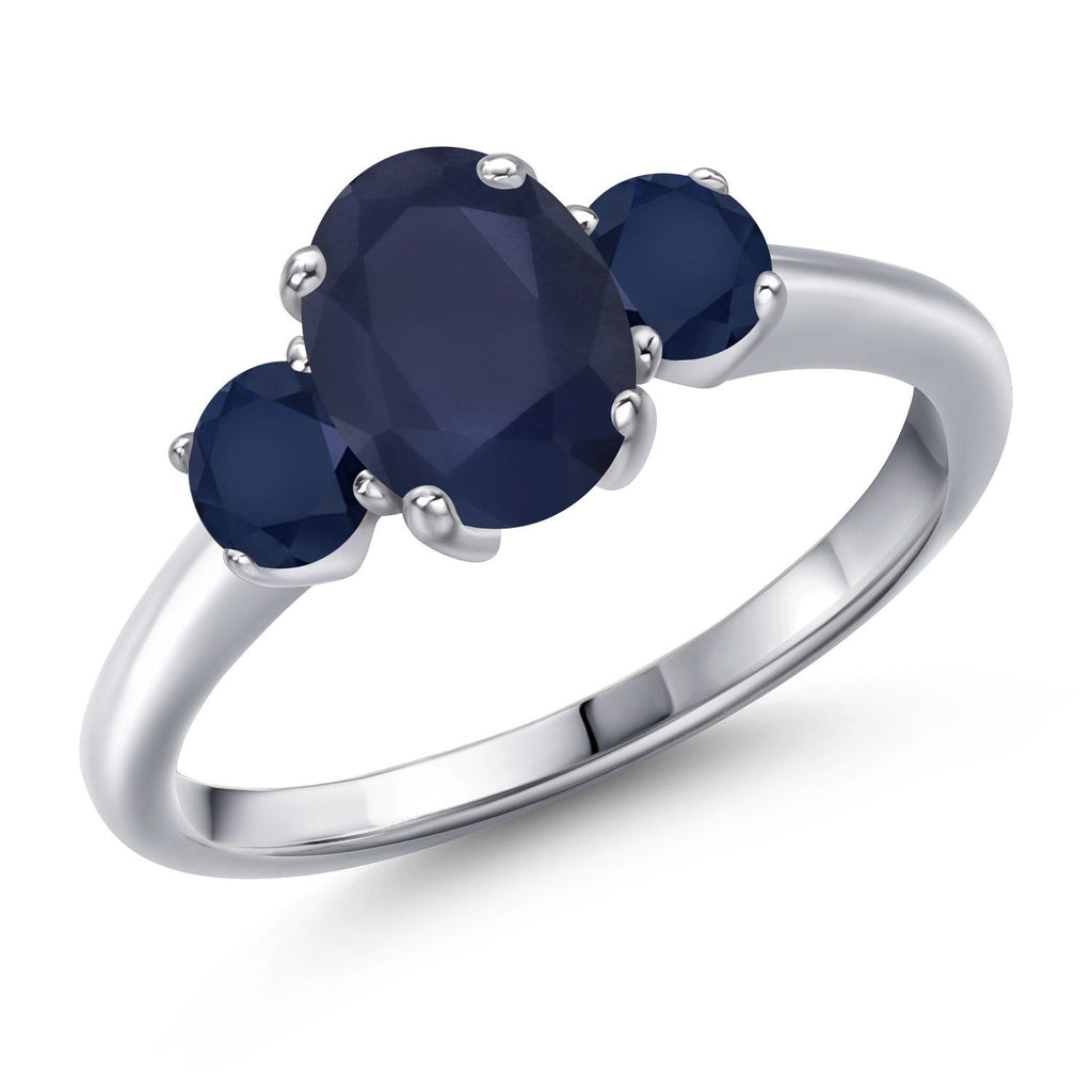 Blue Sapphire - September_6_Ring in 925 Sterling Silver