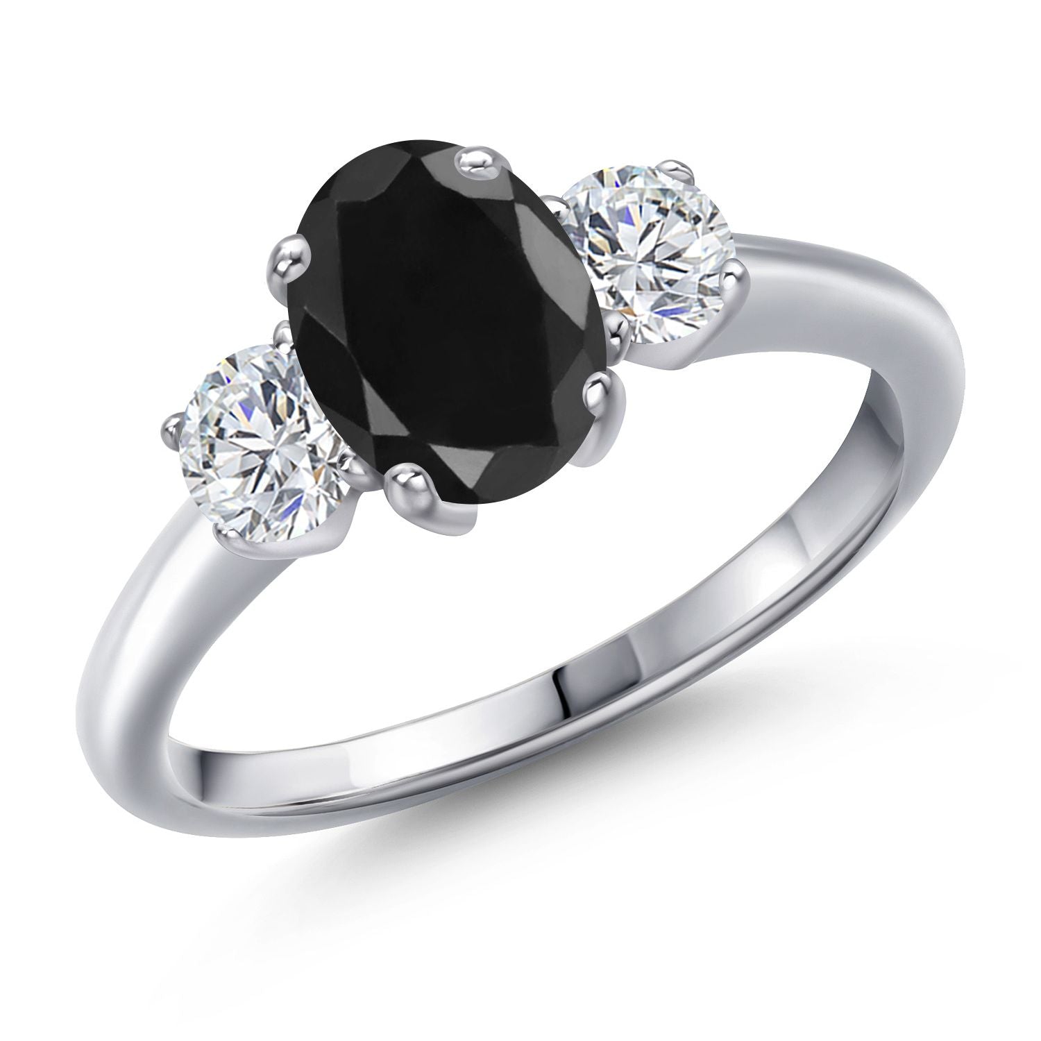 Black Sapphire - September_8_Ring in 925 Sterling Silver