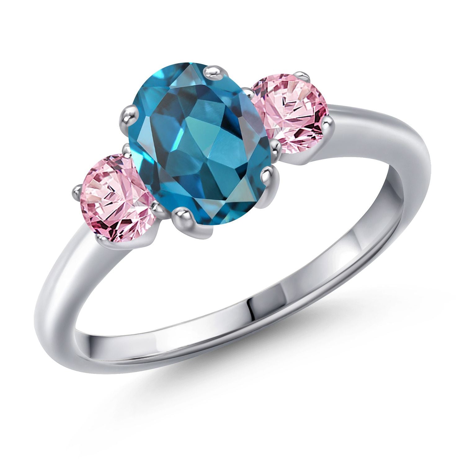 London Blue Topaz - November_8_Ring in 925 Sterling Silver