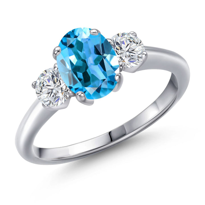 Swiss Blue Topaz - November_7_Ring in 925 Sterling Silver