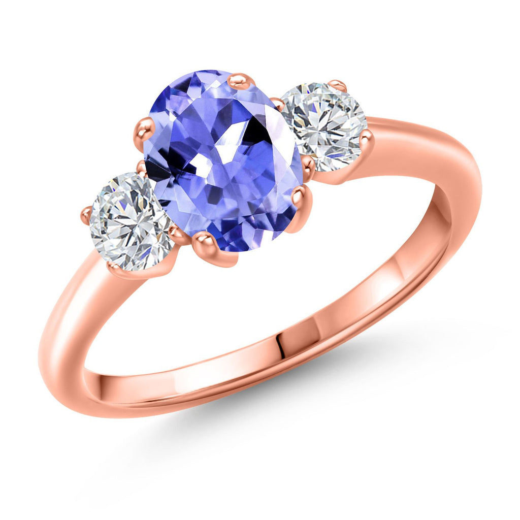 Tanzanite - December_5_Ring in 925 Rose Gold Plated Silver