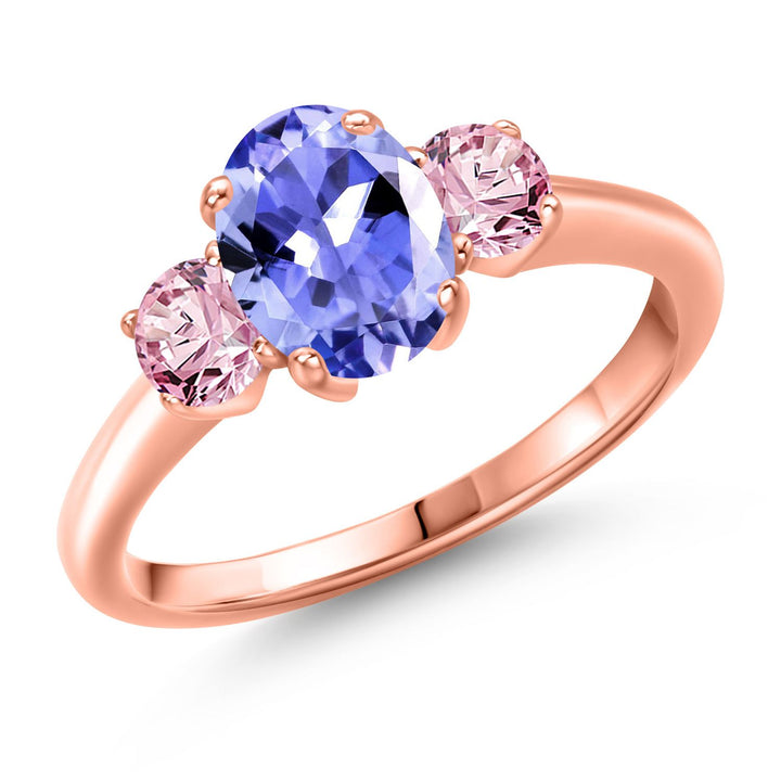 Tanzanite - December_5_Ring in 925 Rose Gold Plated Silver