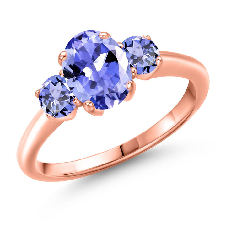 Tanzanite - December_5_Ring in 925 Rose Gold Plated Silver