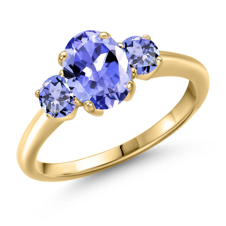 Tanzanite - December_5_Ring in 925 Yellow Gold Plated Silver