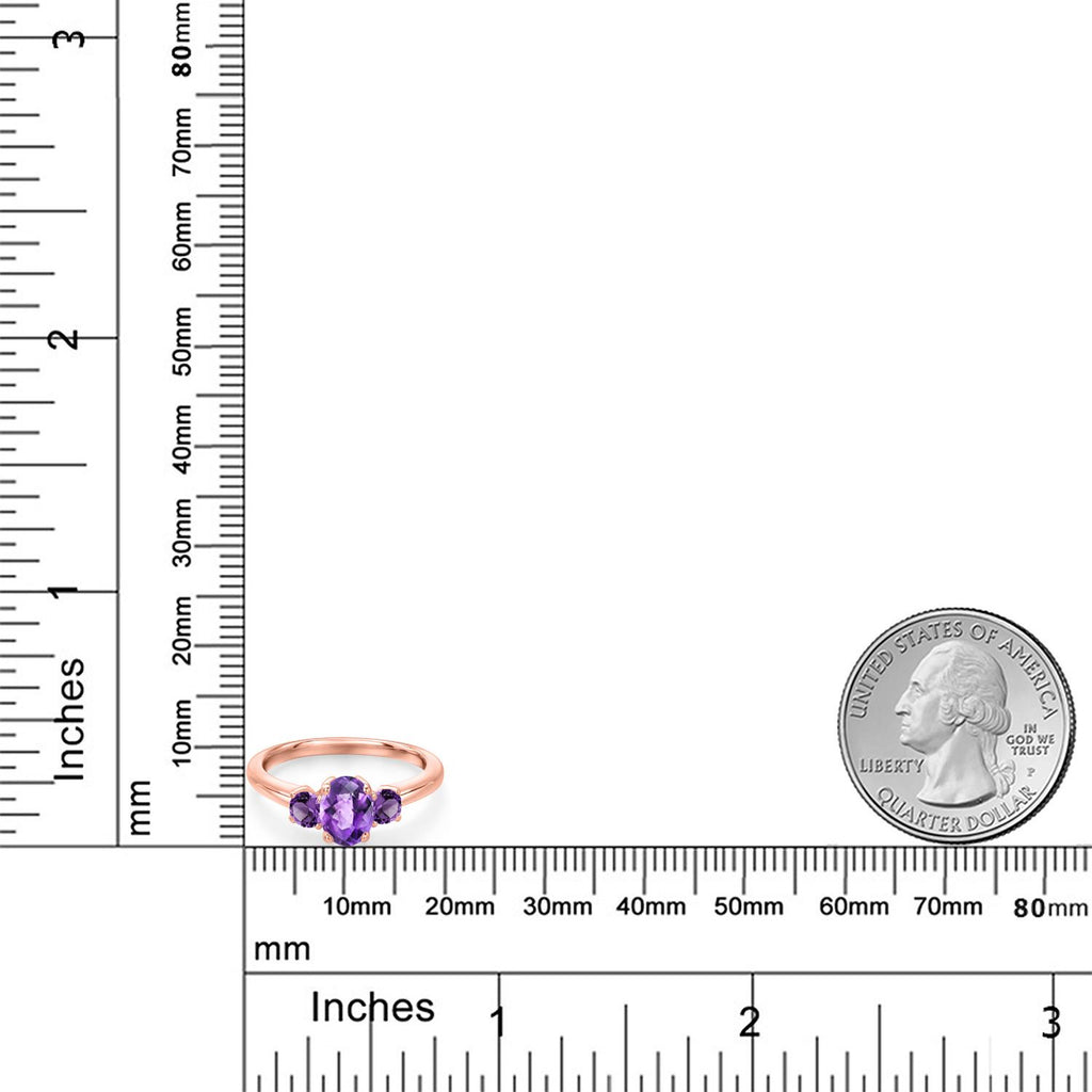 Amethyst_5_Ring in 925 Rose Gold Plated Silver