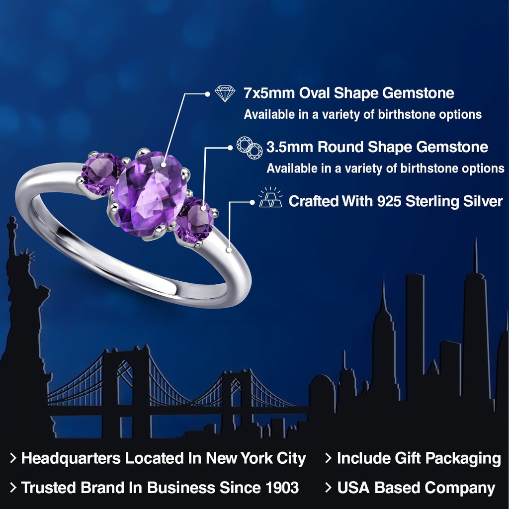 Amethyst_5_Ring in 925 Sterling Silver