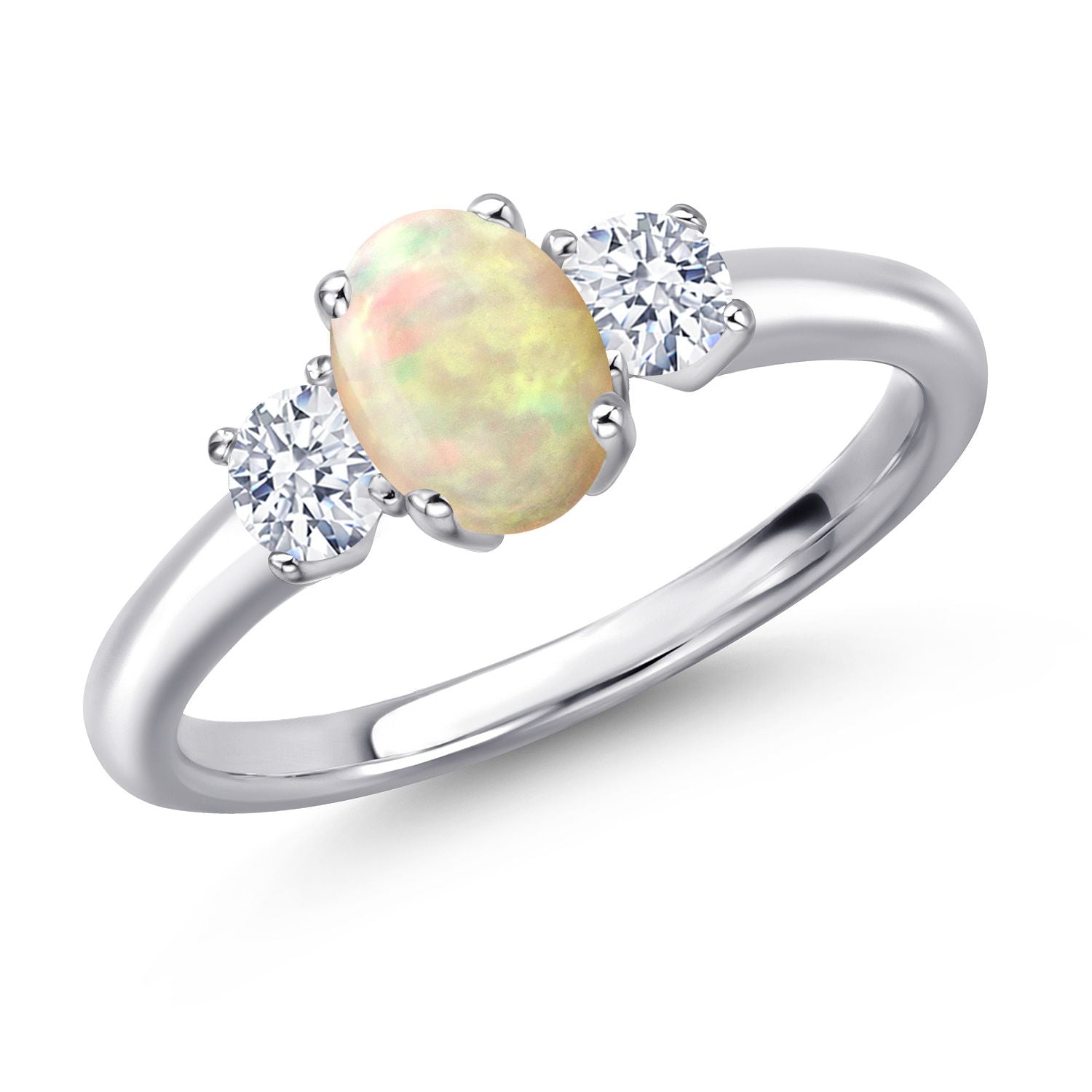 Ethiopian Opal-Cabochon - October_9_Ring in 925 Sterling Silver