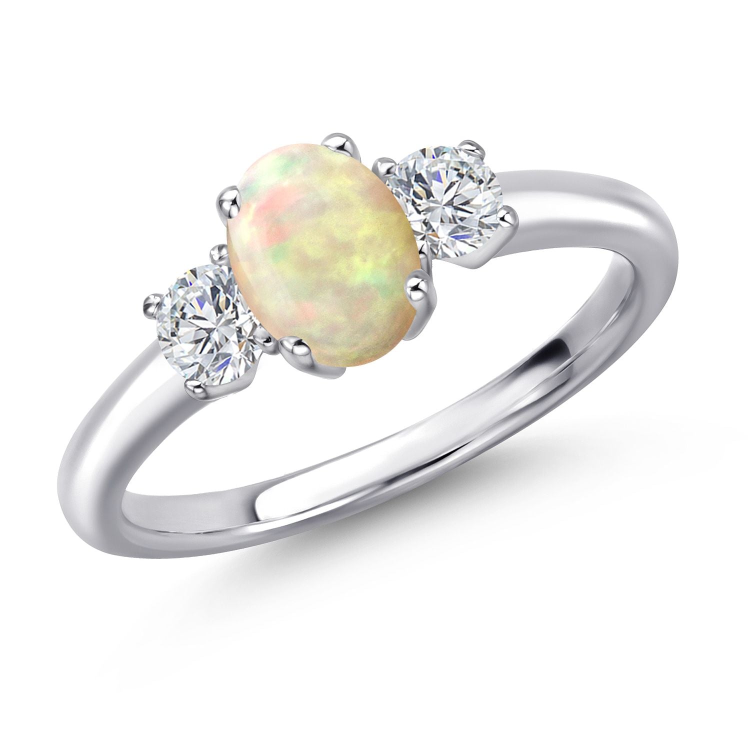 Ethiopian Opal-Cabochon - October_6_Ring in 925 Sterling Silver