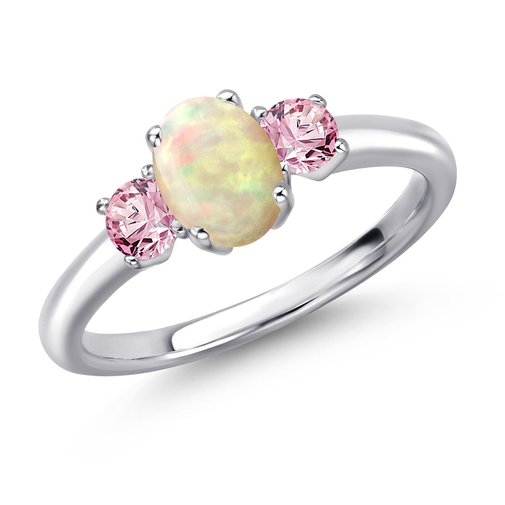 Ethiopian Opal-Cabochon - October_8_Ring in 925 Sterling Silver