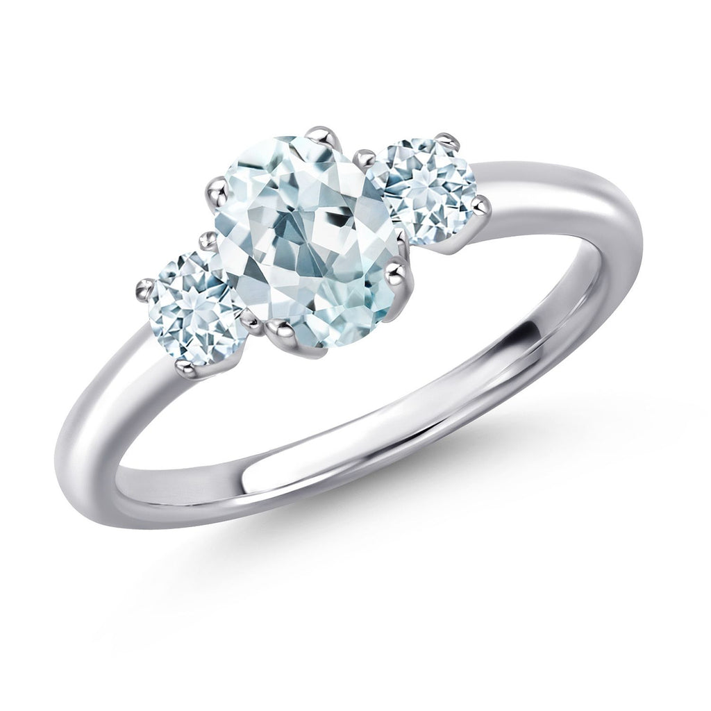 Aquamarine - March_5_Ring in 925 Sterling Silver