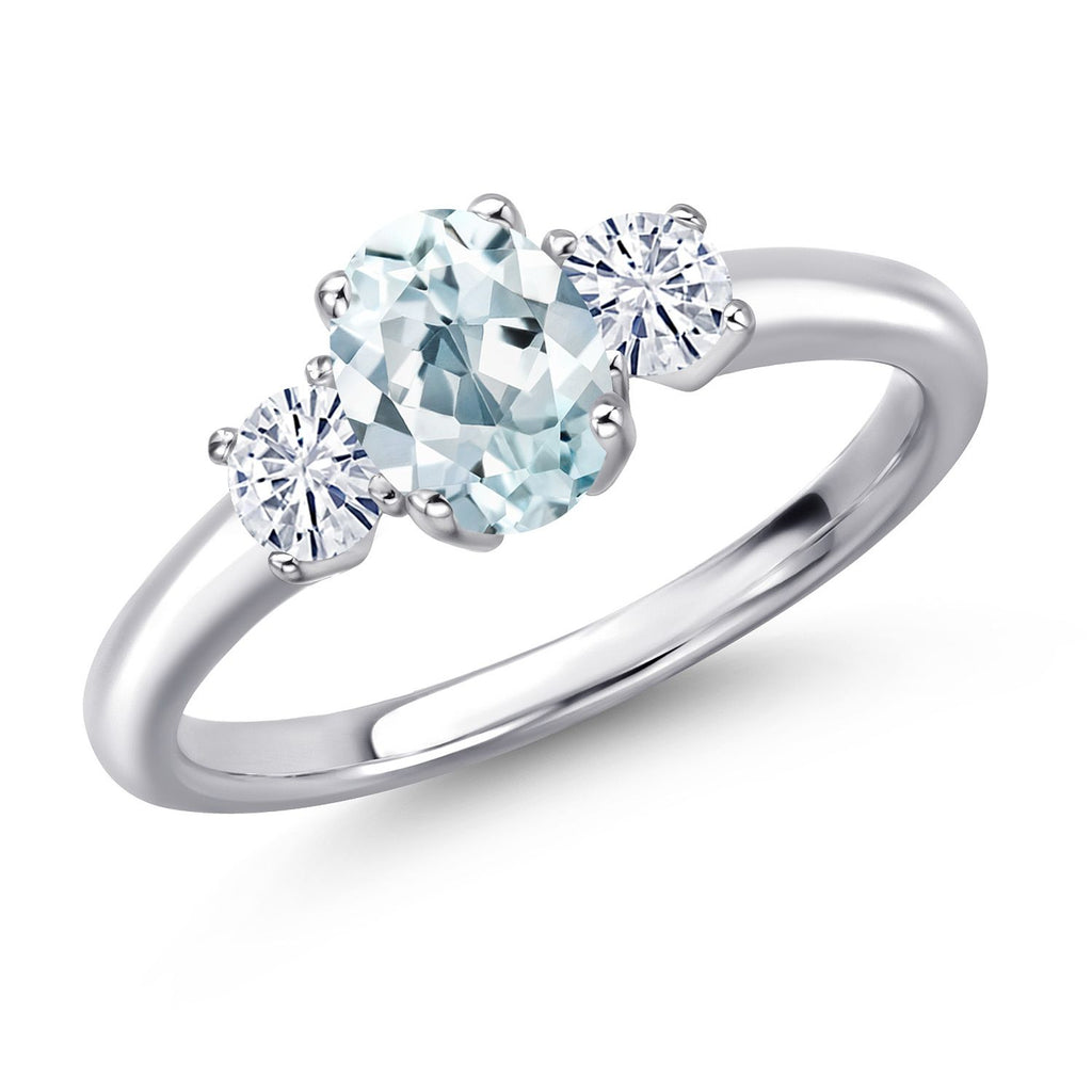 Aquamarine - March_8_Ring in 925 Sterling Silver