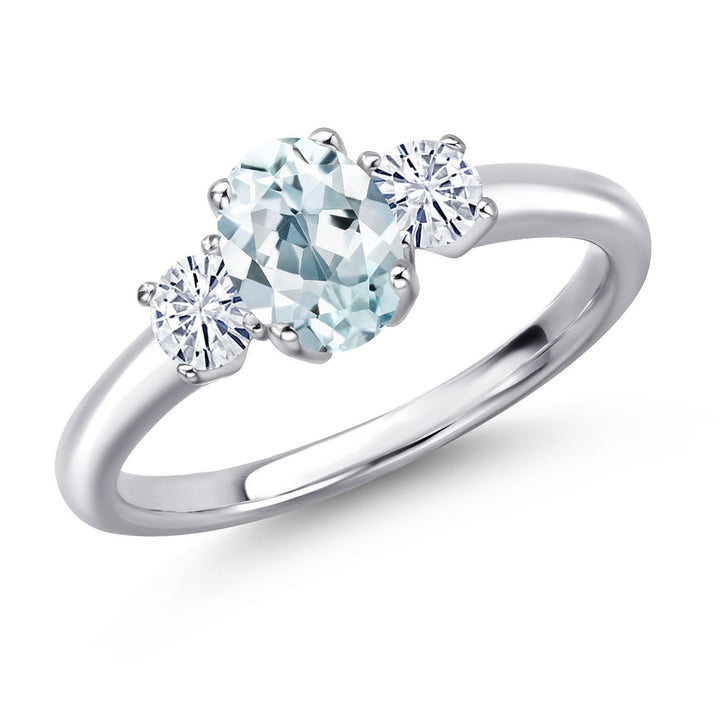 Aquamarine - March_5_Ring in 925 Sterling Silver