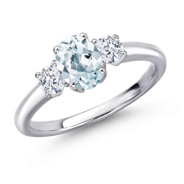 Aquamarine - March_5_Ring in 925 Sterling Silver
