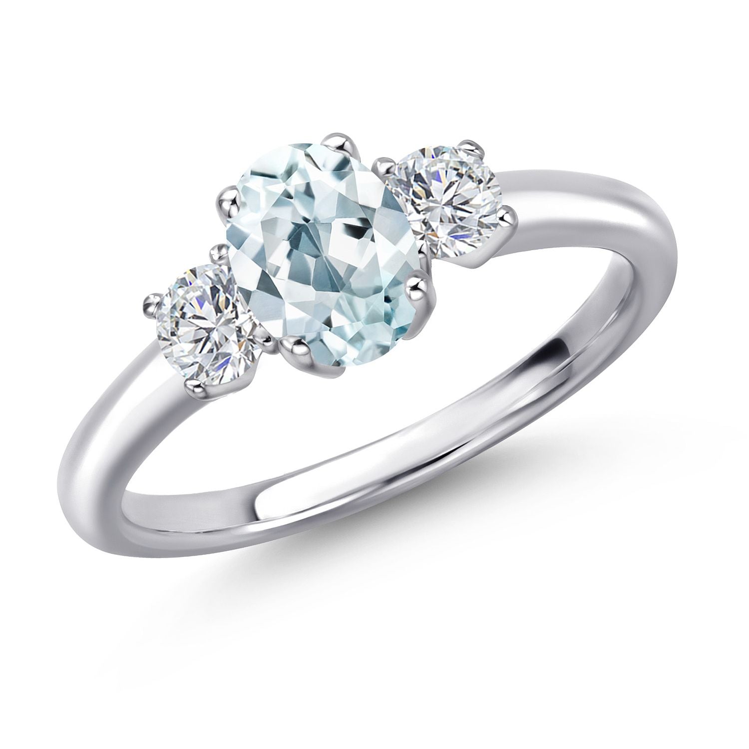 Aquamarine - March_6_Ring in 925 Sterling Silver
