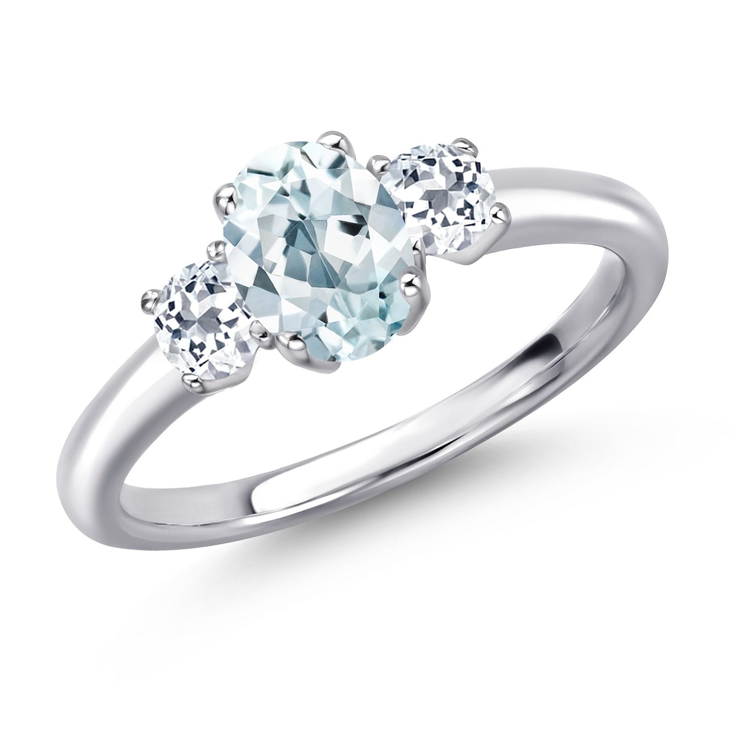 Aquamarine - March_5_Ring in 925 Sterling Silver