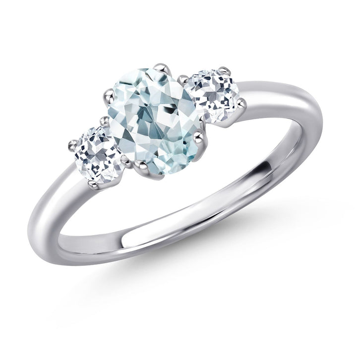 Aquamarine - March_5_Ring in 925 Sterling Silver