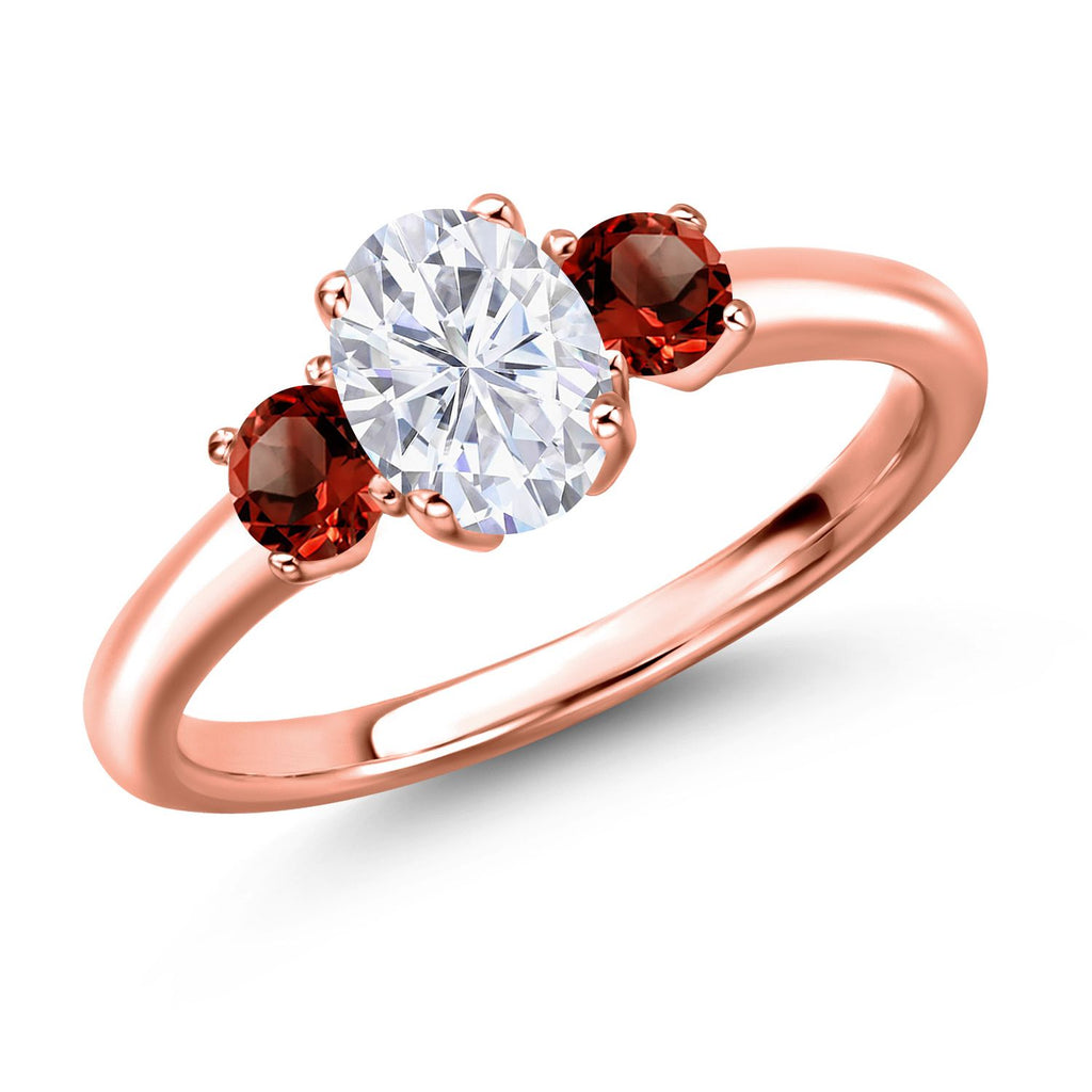 Garnet - January_9_Ring in 925 Rose Gold Plated Silver