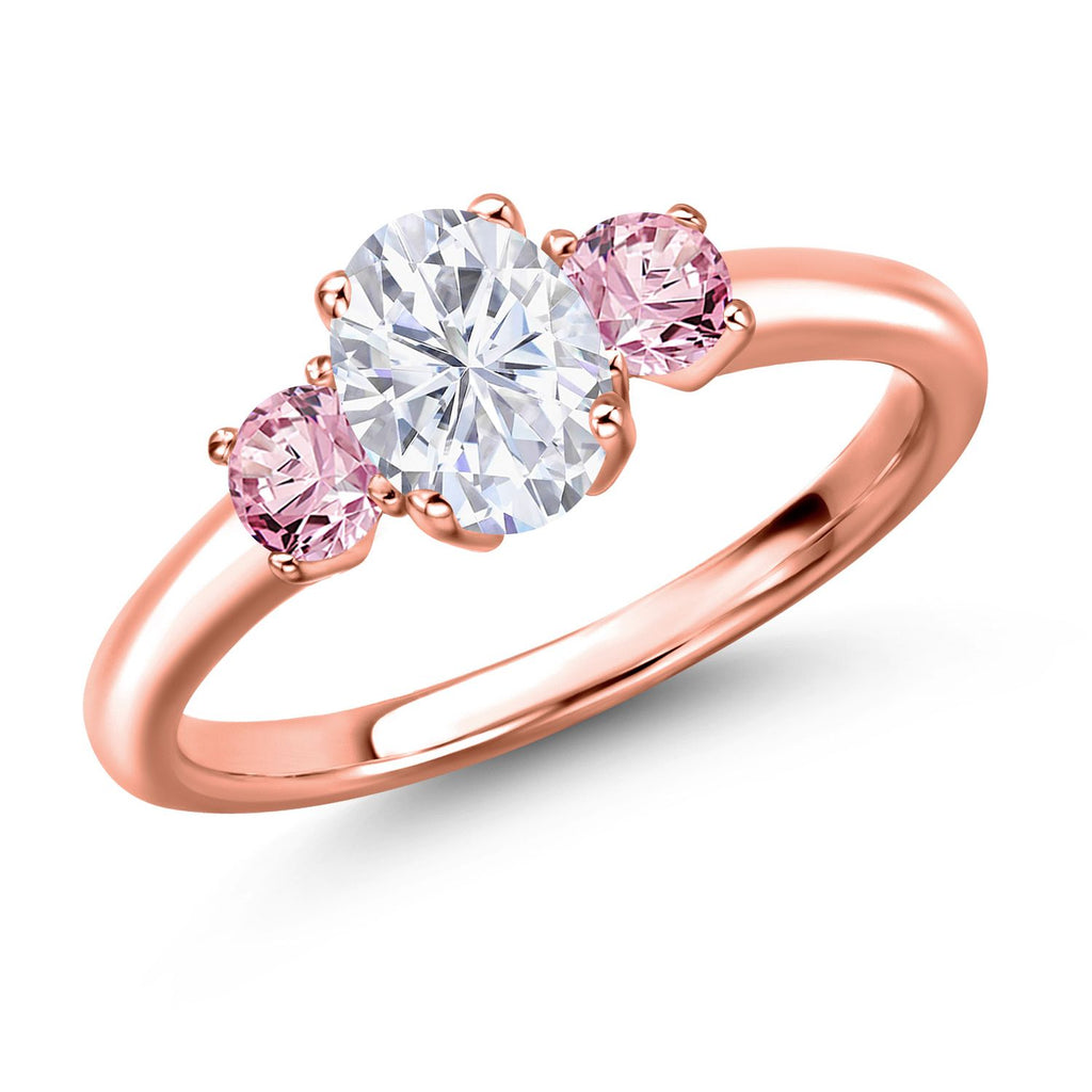 Pink Lab Grown Diamond - April_7_Ring in 925 Rose Gold Plated Silver