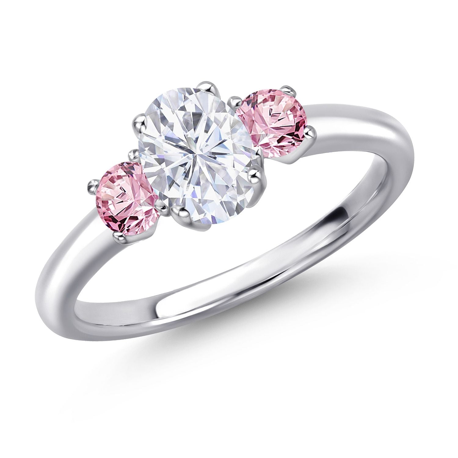 Pink Lab Grown Diamond - April_8_Ring in 925 Sterling Silver