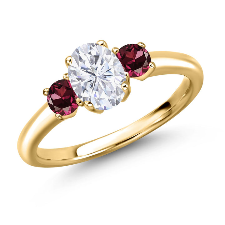 Rhodolite Garnet_5_Ring in 925 Yellow Gold Plated Silver