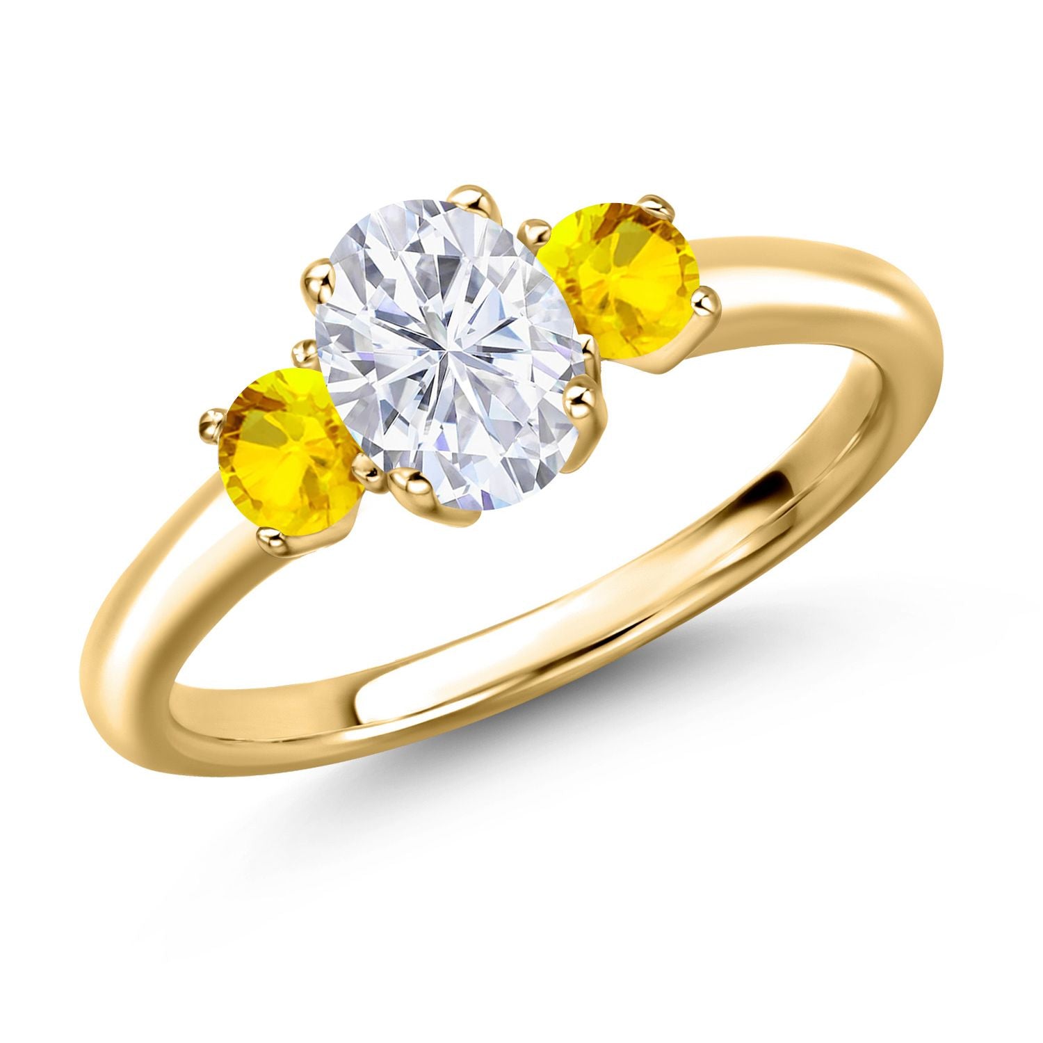 Yellow Sapphire - September_8_Ring in 925 Yellow Gold Plated Silver