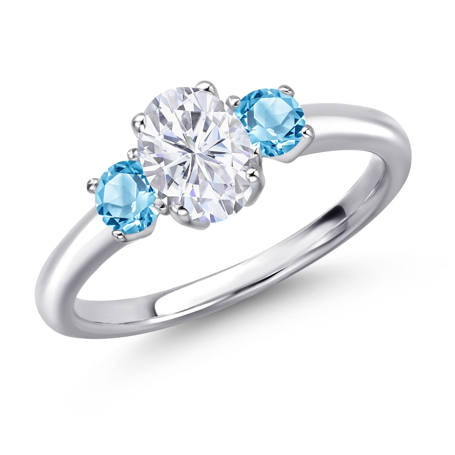 Swiss Blue Topaz - November_9_Ring in 925 Sterling Silver