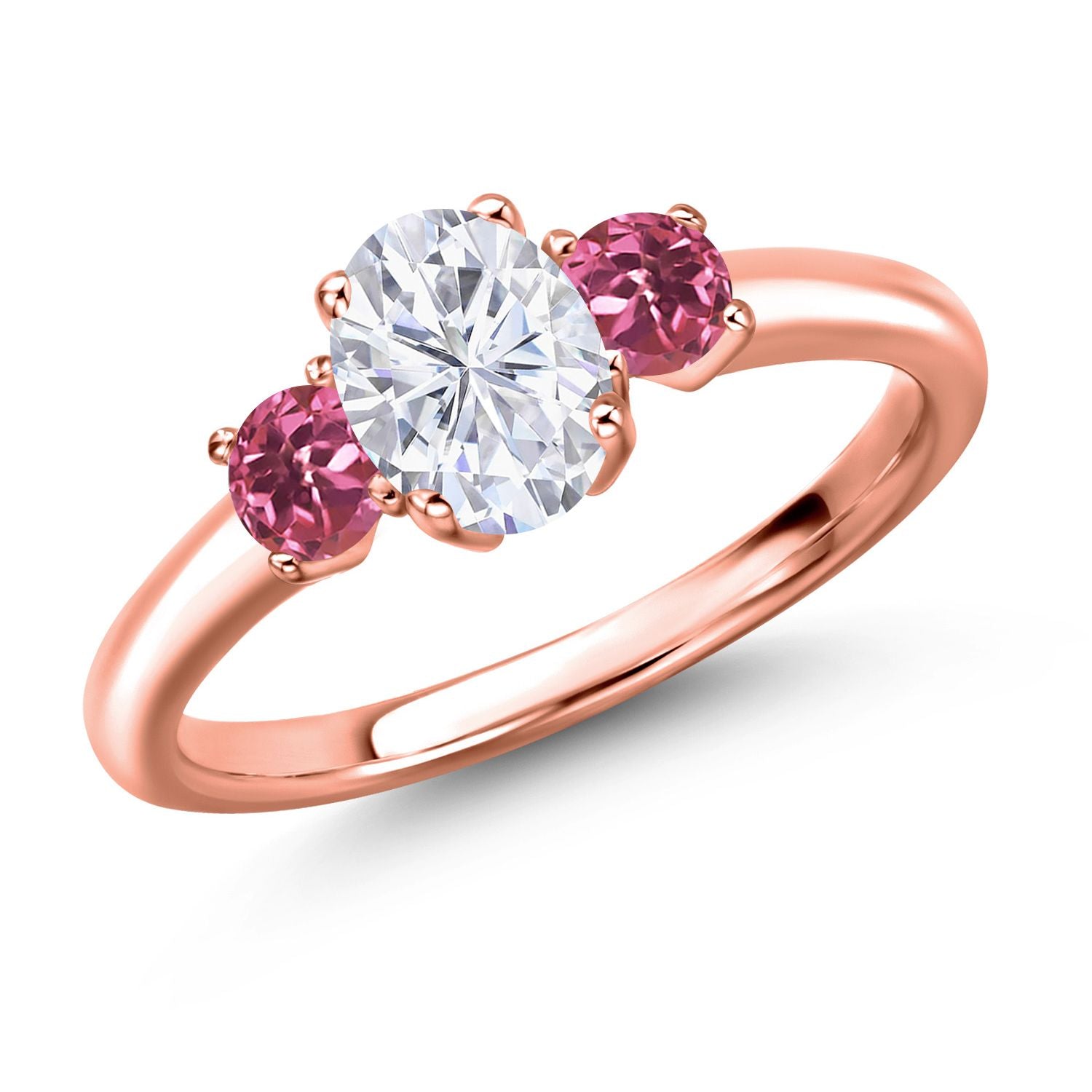 Pink Tourmaline - October_9_Ring in 925 Rose Gold Plated Silver