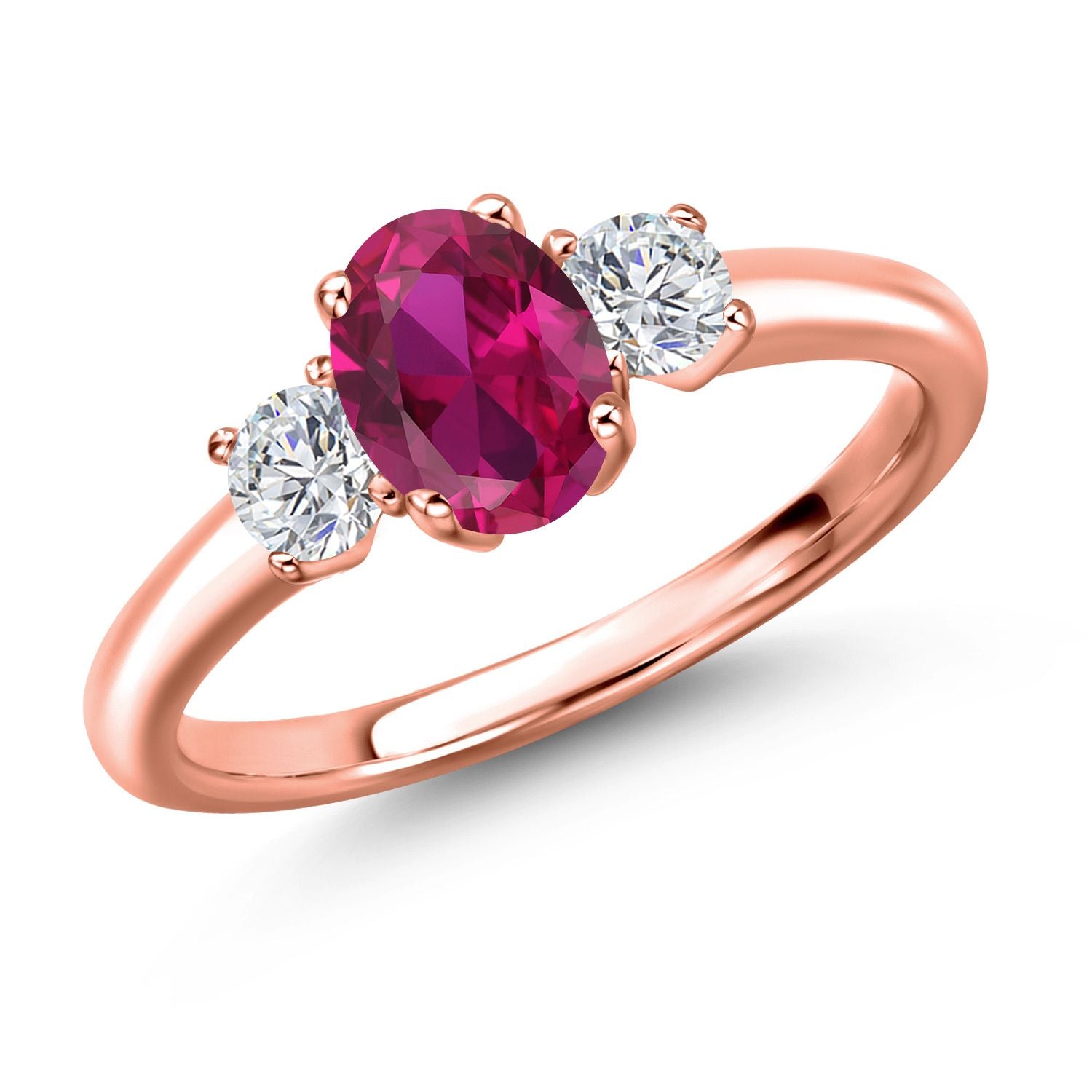 Created Ruby - July_7_Ring in 925 Rose Gold Plated Silver