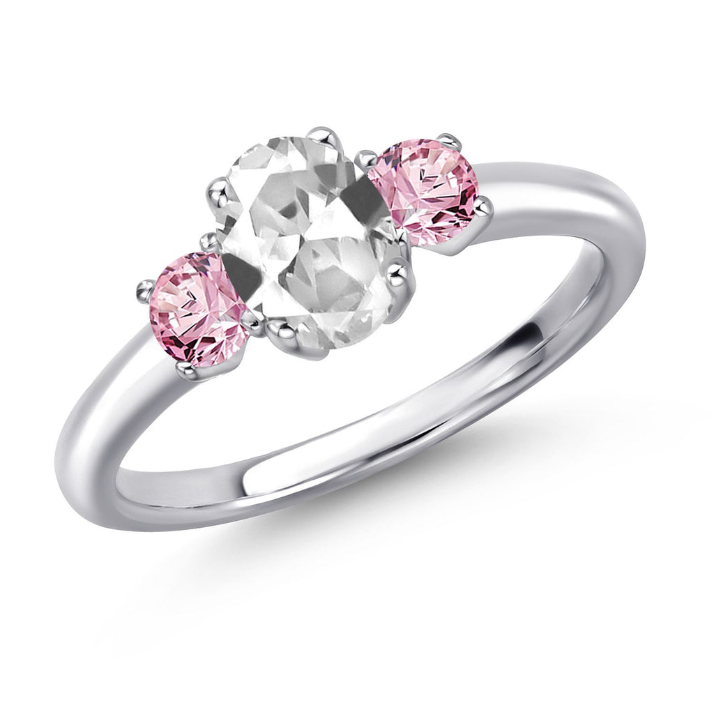White Created Sapphire - September_7_Ring in 925 Sterling Silver