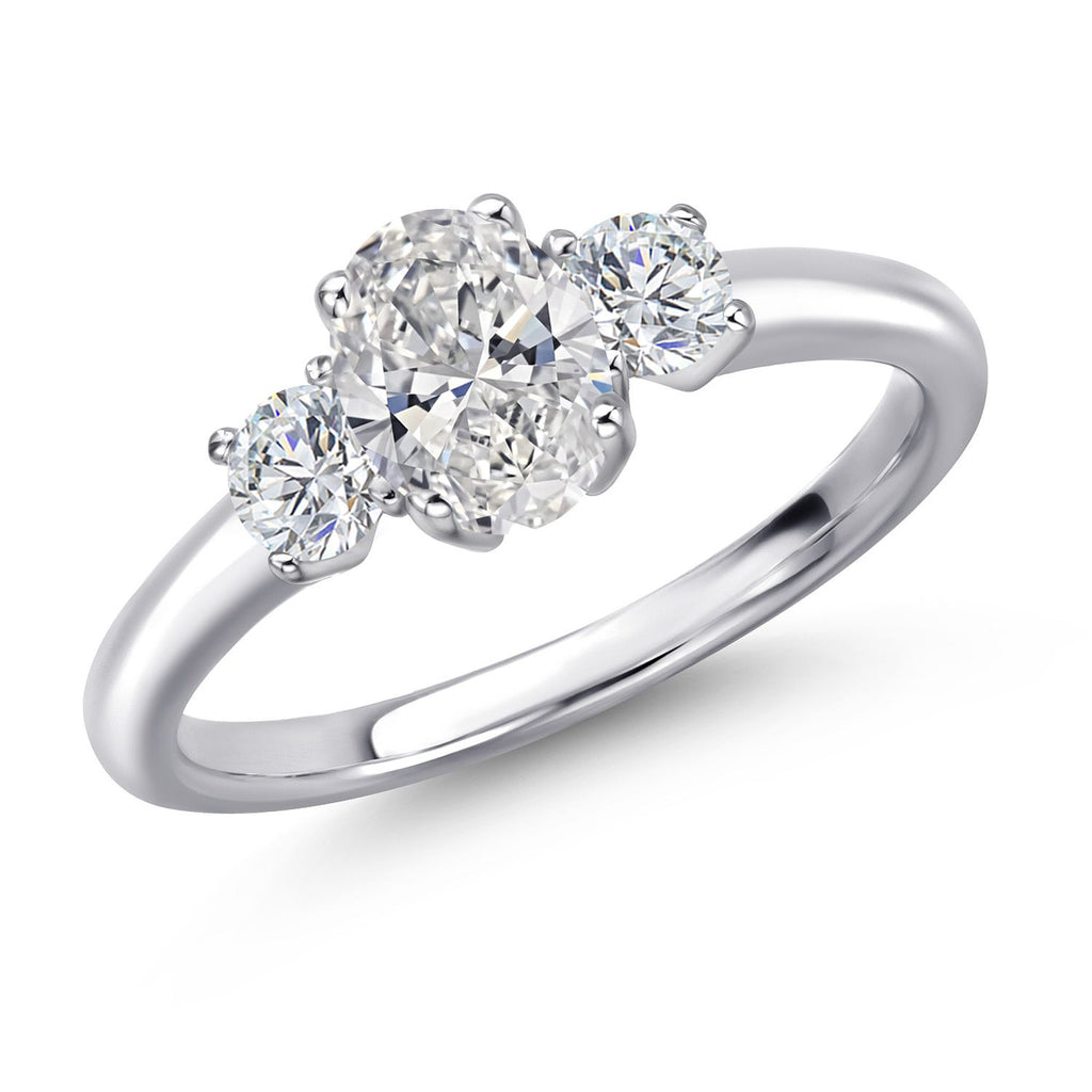 White Lab Grown Diamond - April_6_Ring in 925 Sterling Silver