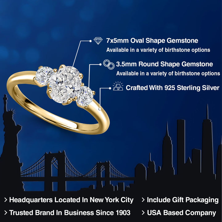 Ring in 925 Yellow Gold Plated Silver