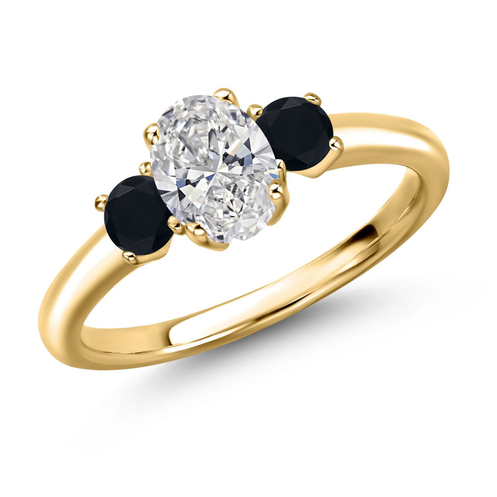 Onyx - December_8_Ring in 925 Yellow Gold Plated Silver