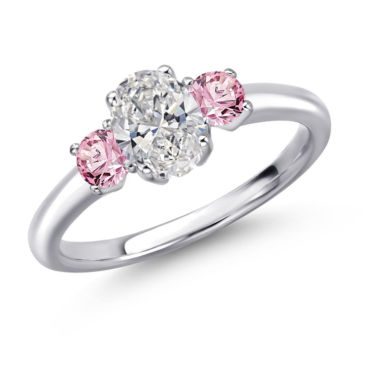 Pink Lab Grown Diamond - April_5_Ring in 925 Sterling Silver