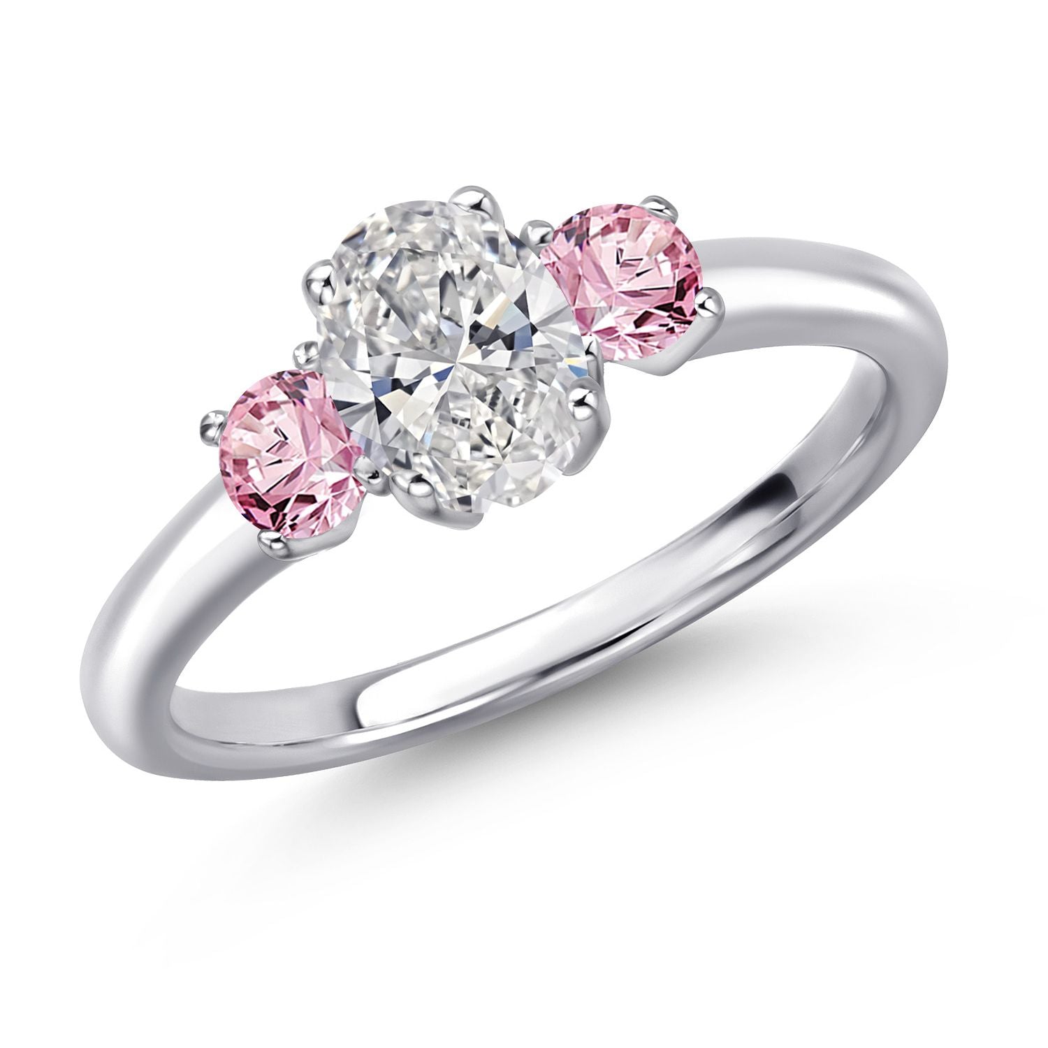 Pink Lab Grown Diamond - April_9_Ring in 925 Sterling Silver