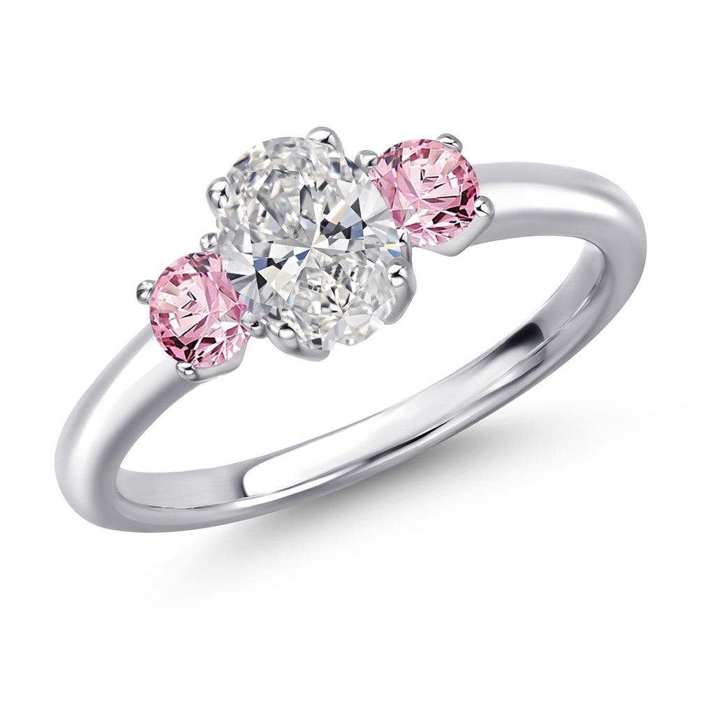 Pink Lab Grown Diamond - April_8_Ring in 925 Sterling Silver