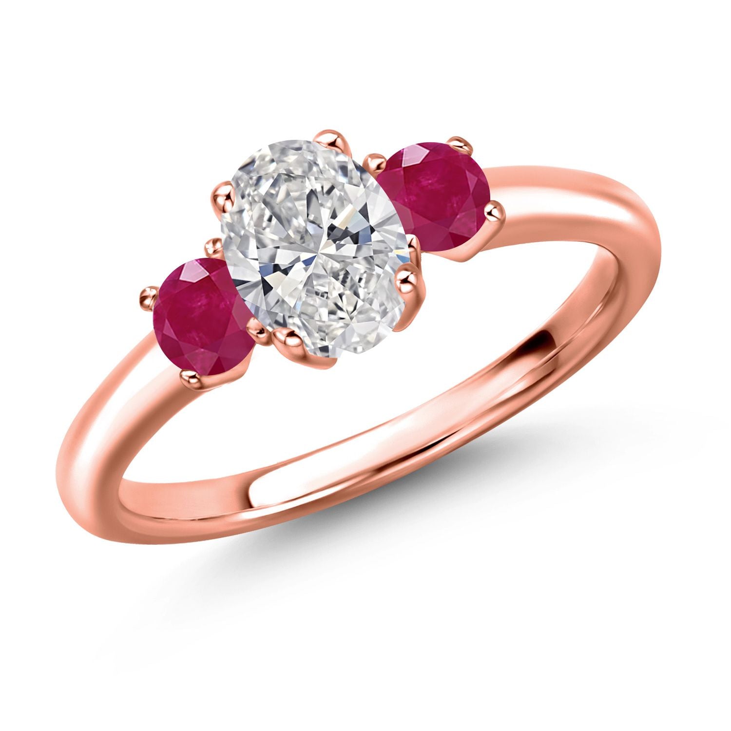 Ruby - July_9_Ring in 925 Rose Gold Plated Silver