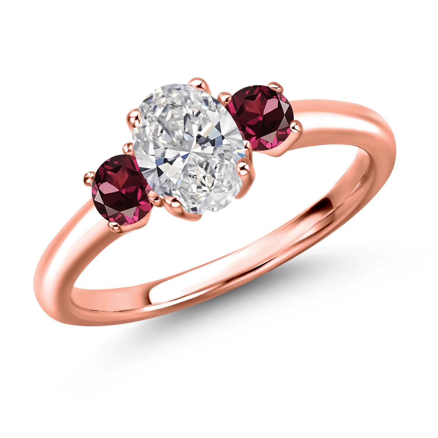 Rhodolite Garnet_9_Ring in 925 Rose Gold Plated Silver