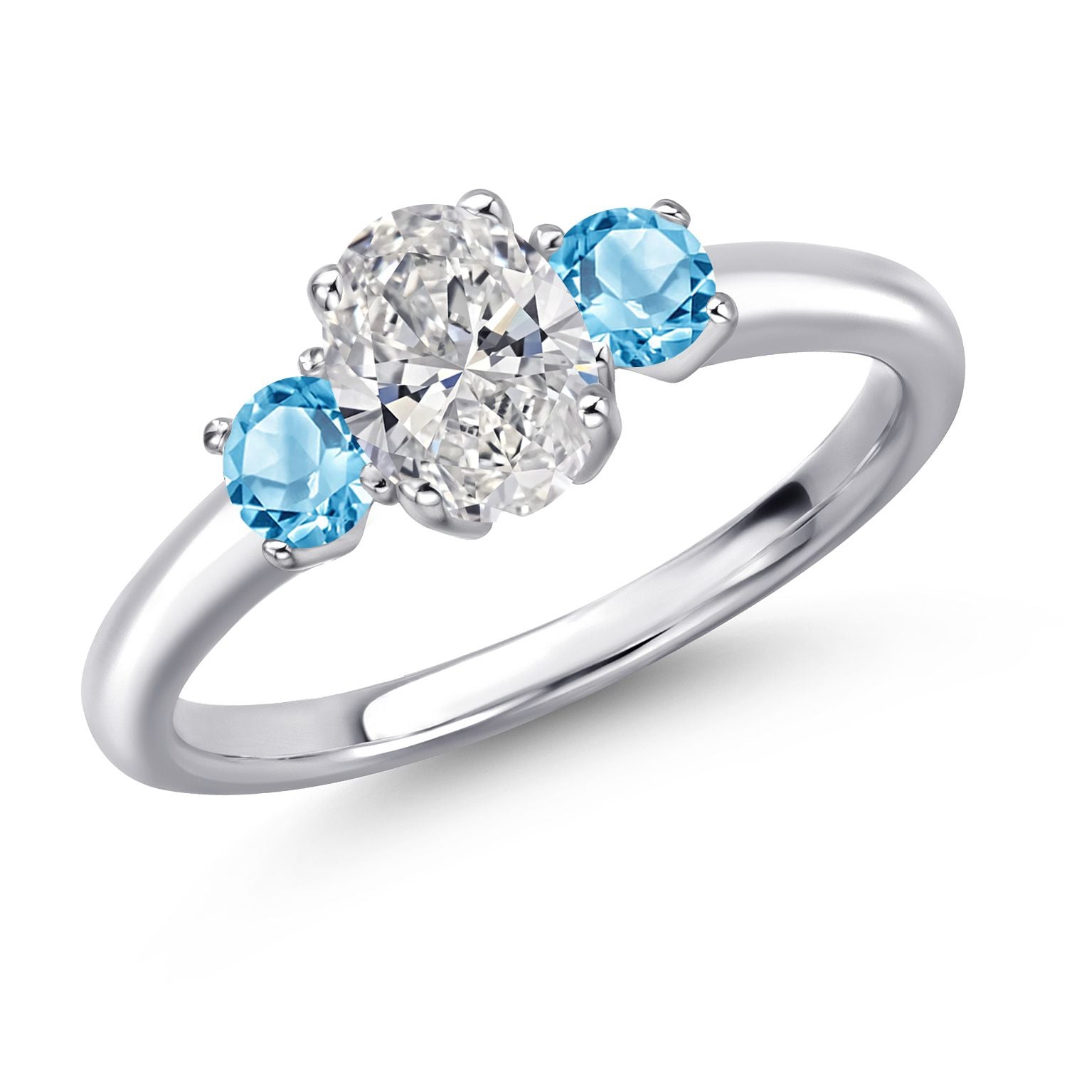 Swiss Blue Topaz - November_6_Ring in 925 Sterling Silver